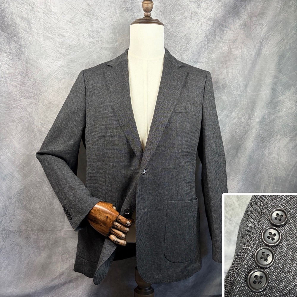 Bonobos Men's Marzotto Italian Wool Unstructured Blazer Slim Fit 40R Gray